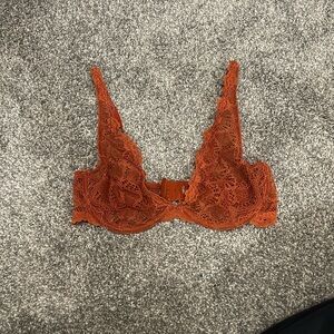 Lace Underwire Bra in Rust Orange